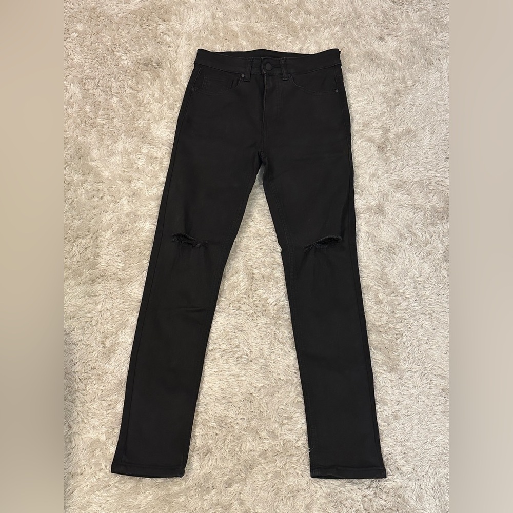 Risen Black Distressed Skinny Jeans